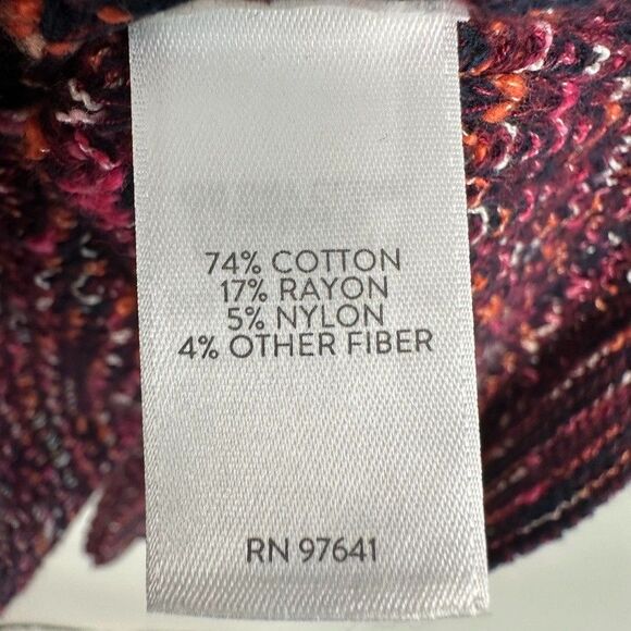 J. Jill Womens Cardigan Sweater Tweed Size Medium Burgundy - Picture 4 of 5